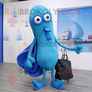 Blue Squid maskot kostume...