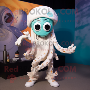 Hvid Fried Calamari maskot...