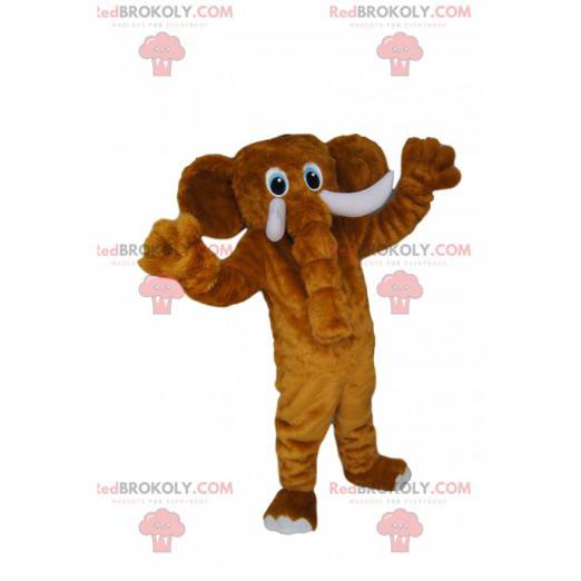 Mascote elefante marrom maravilhoso e majestoso - Redbrokoly.com