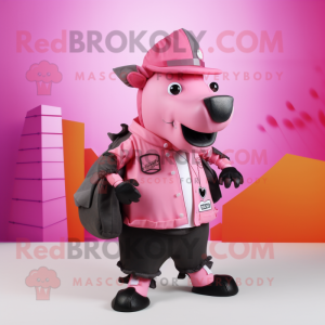 Pink Tapir maskot kostume...