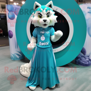 Teal Lynx mascotte kostuum...