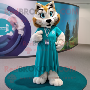 Teal Lynx mascotte kostuum...