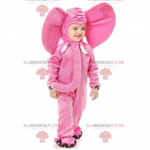 Costume da elefante rosa con grande baule - Redbrokoly.com