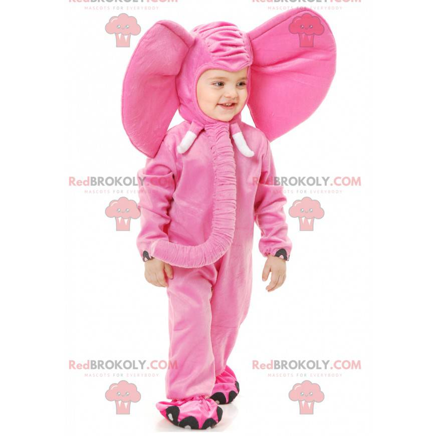 Costume d'éléphant rose avec une grande trompe - Redbrokoly.com