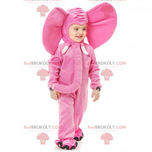 Costume d'éléphant rose avec une grande trompe - Redbrokoly.com