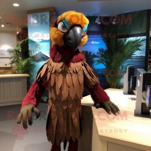 Brun Macaw maskot kostym...