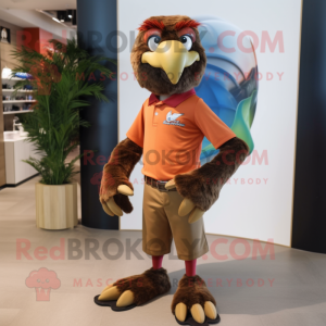 Brun Macaw maskot drakt...