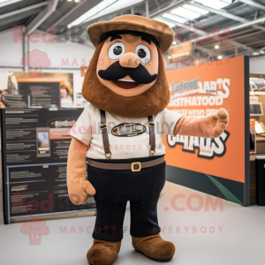 Rust Guinness mascot costume character dressed with a Polo Tee and Berets