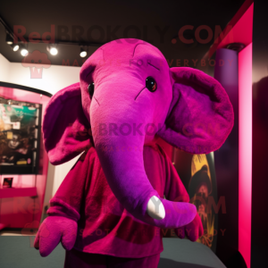 Magenta elefant maskot...