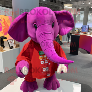 Magenta elefant maskot...