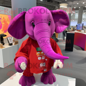 Magenta-Elefant Maskottchen...