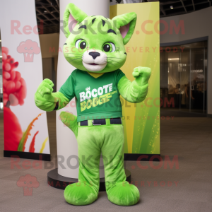 Lime Green Bobcat mascotte...