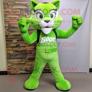 Lime Green Bobcat mascotte...