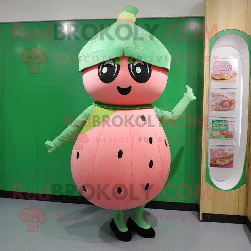 nan Melon mascot costume character dressed with a Mini Dress and Belts