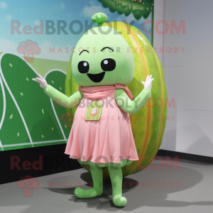 nan Melon mascot costume character dressed with a Mini Dress and Belts