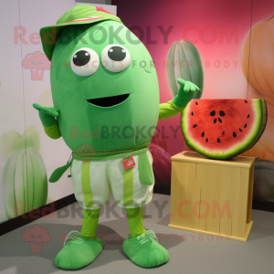Grøn Melon maskot kostume...