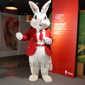 nan Rabbit mascot costume character dressed with a Blazer and Foot pads