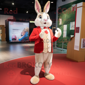 nan Rabbit mascot costume character dressed with a Blazer and Foot pads