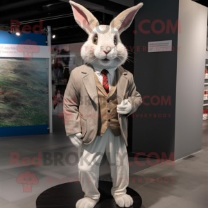 nan Rabbit mascot costume character dressed with a Blazer and Foot pads