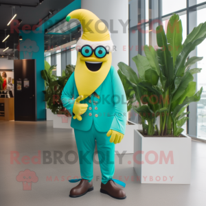 Turquoise banaan mascotte...