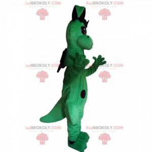 Mascote dragão verde e preto muito fofo - Redbrokoly.com