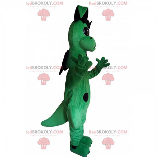 Mascotte drago verde e nero molto carino - Redbrokoly.com