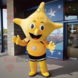 Gold Starfish maskot drakt...