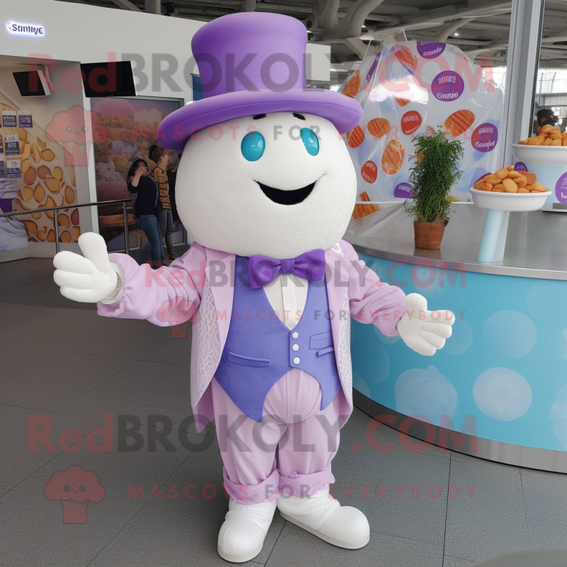 Lavender Ice Cream mascot costume character dressed with a Waistcoat and Hats Lavender Ice Cream mascot costume character dressed with a Waistcoat and Hats