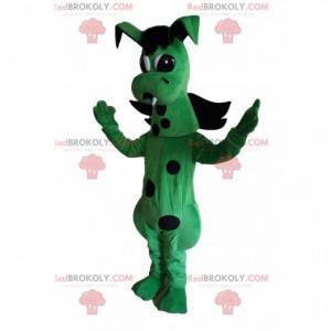 Mascotte de dragon vert et noir très mignon - Redbrokoly.com