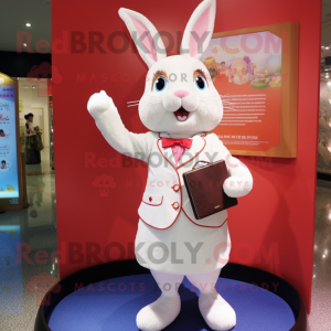nan Rabbit mascot costume character dressed with a Sheath Dress and Coin purses