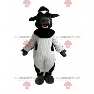 Mascote vaca preta e branca muito feliz - Redbrokoly.com