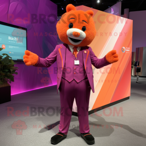 Magenta oranje mascotte...