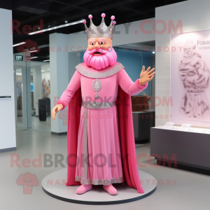 Pink King mascotte kostuum...