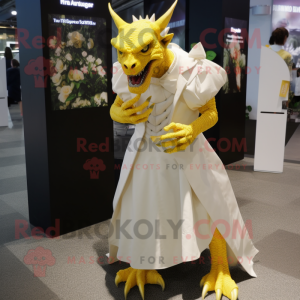 Gul Gargoyle maskot kostume...