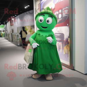 nan Green Beer mascot costume character dressed with a Dress Pants and Tote bags