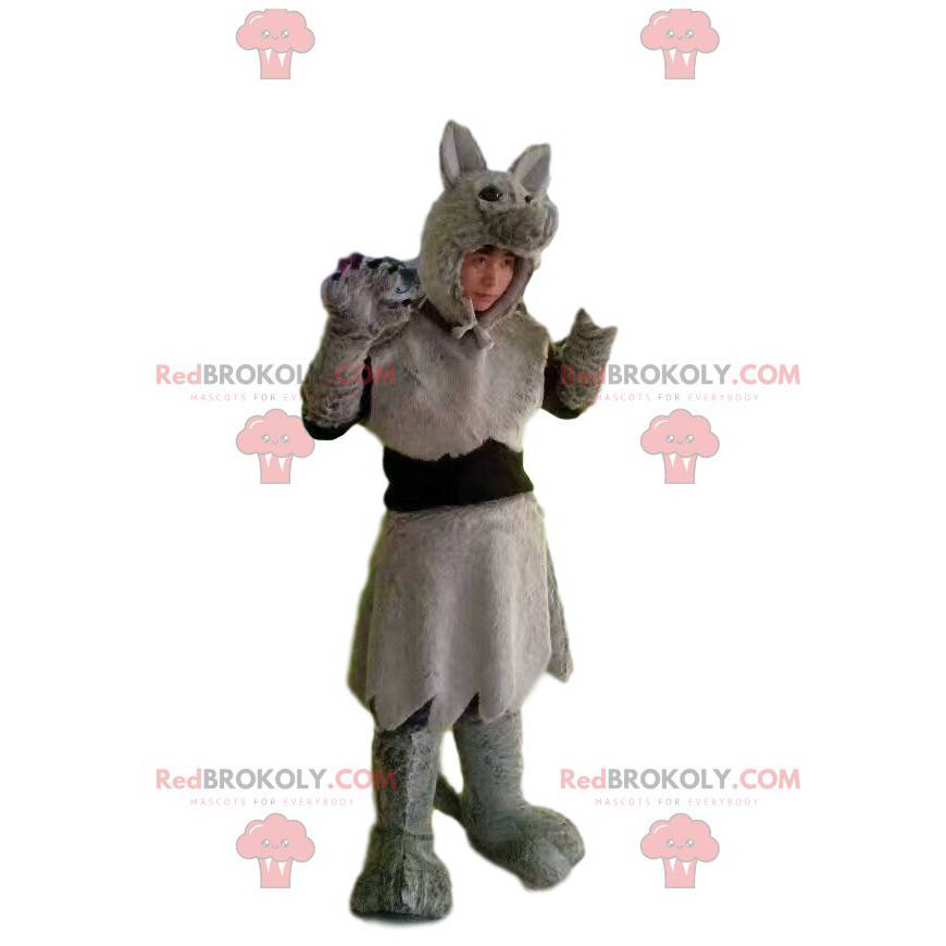 Costume de loup gris avec une belle fourrure - Redbrokoly.com