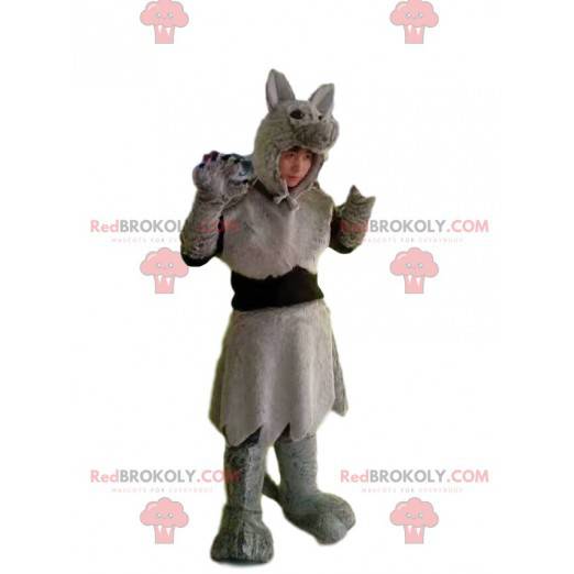 Costume de loup gris avec une belle fourrure - Redbrokoly.com