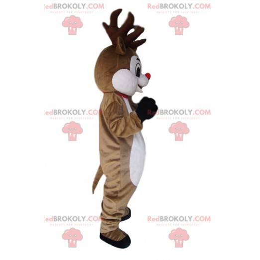Very charming reindeer mascot with its mini red muzzle -