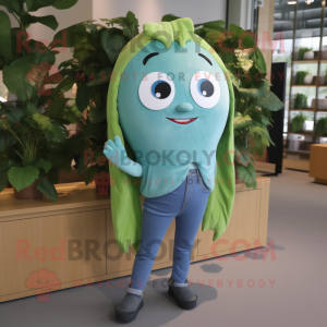 Cyan Green Bean mascotte...