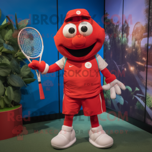 Rød tennisketcher maskot...