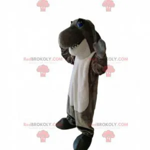 Very funny gray and white shark mascot - Redbrokoly.com