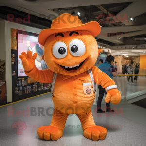 Orange Demon maskot kostym...