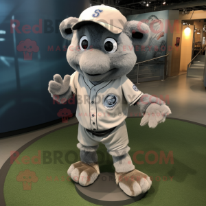 Grå baseball handske maskot...