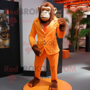 Orange chimpanse maskot...