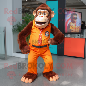 Oranje chimpansee mascotte...