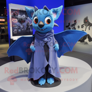 Blue Bat maskot kostume...