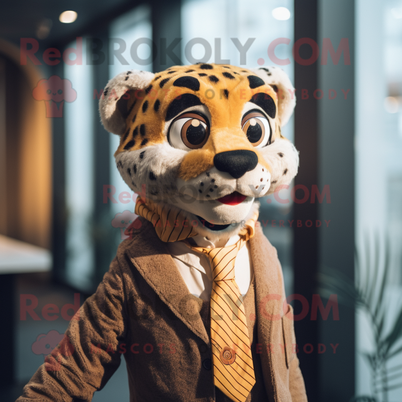 nan Cheetah mascot costume character dressed with a Coat and Ties