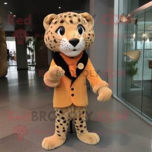 nan Cheetah mascot costume character dressed with a Coat and Ties