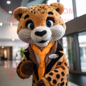 nan Cheetah mascot costume character dressed with a Coat and Ties