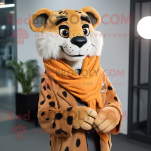 nan Cheetah mascot costume character dressed with a Coat and Ties